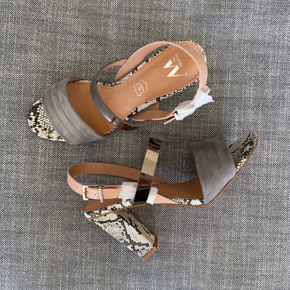 Snakeskin and leather heels
